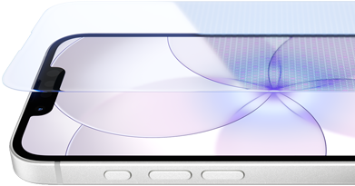 iPhone 17e, parte frontal con Ceramic Shield 2, parte lateral, color blanco, botones: Acción, volumen