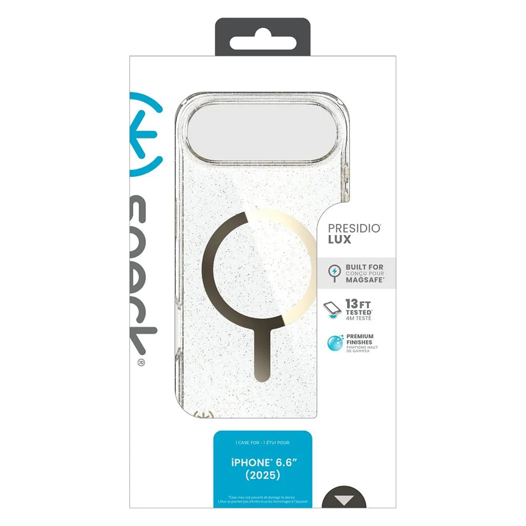 Speck Presidio Lux con MagSafe para iPhone 17 Air -Glitter/Oro Metalico