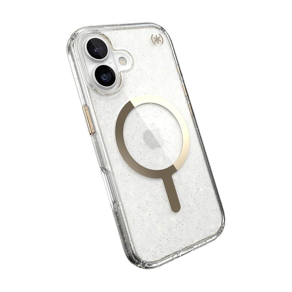 Speck Presidio Lux con MagSafe para iPhone 17 - Glitter/Oro Metalico