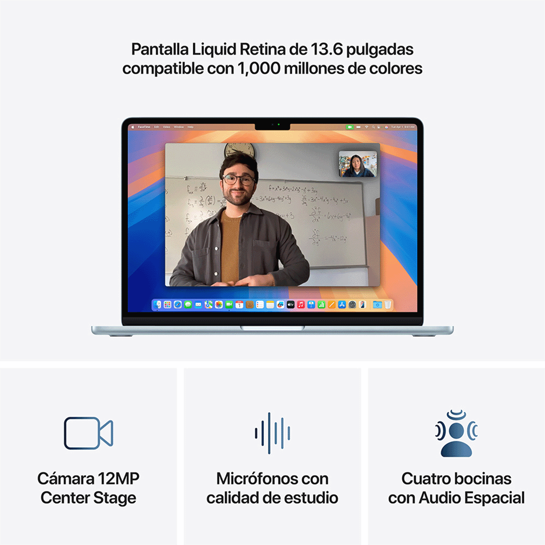 MacBook Air 13" M4 - 10 CPU, 8 GPU, 16 GB, 256 GB - Azul Cielo