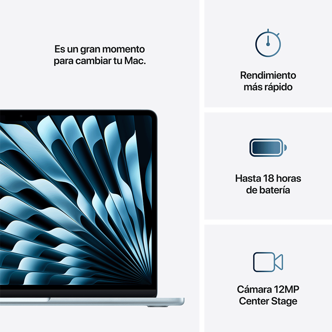 MacBook Air 13" M4 - 10 CPU, 8 GPU, 16 GB, 256 GB - Azul Cielo