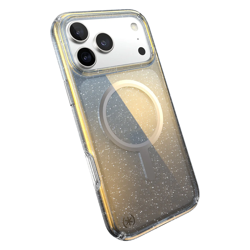 Speck Presidio Lux con MagSafe para iPhone 17 Pro Max - Hyper Glitter Espejado/Plata Metalico