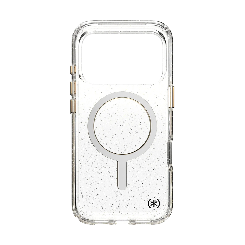 Speck Presidio Lux con MagSafe para iPhone 17 Pro - Hyper Glitter Espejado/Plata Metalico