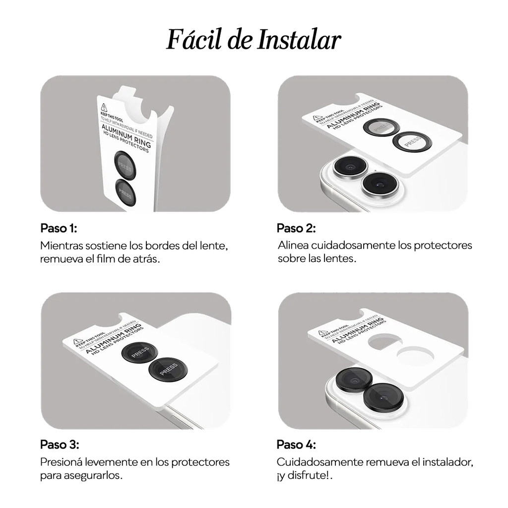 Case-Mate (Exclusivo Apple) Protector de Lentes de Aluminio para iPhone 17 - Negro