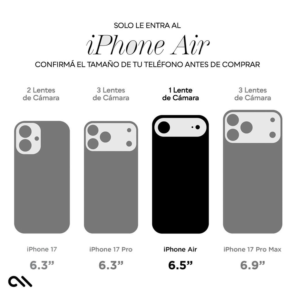 Case-Mate (Exclusivo Apple) Protector de Lente de Aluminio para iPhone 17 Air - Negro