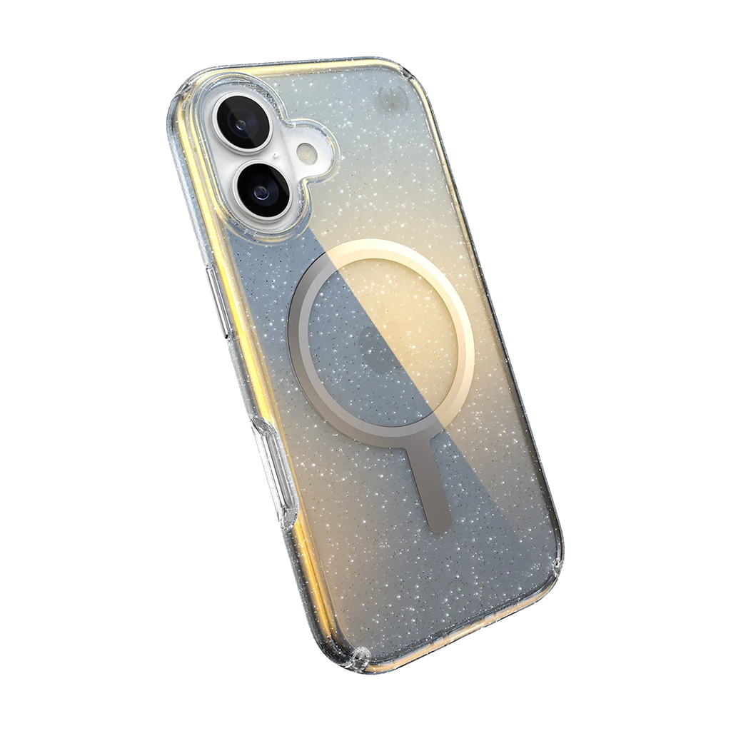 Speck Presidio Lux con MagSafe para iPhone 17 - Hyper Mirror Glitter/Plateado Metálico