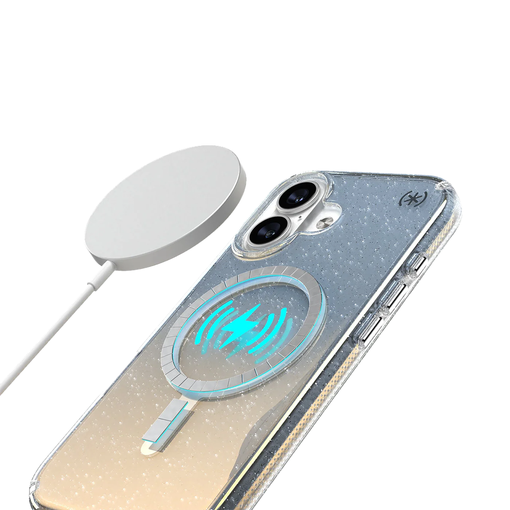 Speck Presidio Lux con MagSafe para iPhone 17 - Hyper Mirror Glitter/Plateado Metálico