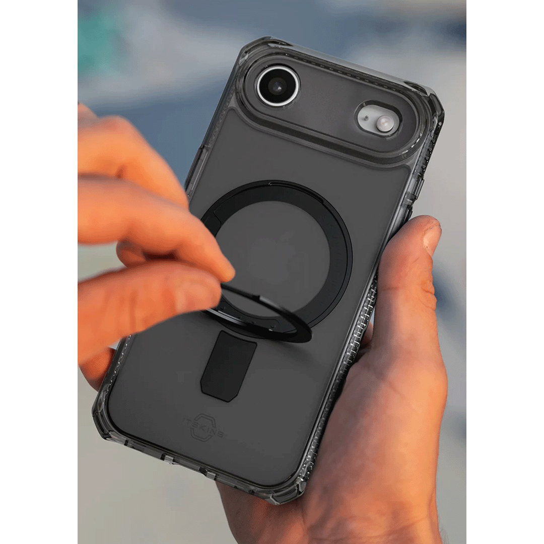 ItSkins Hybrid R Vapor Stand Funda con MagSafe para iPhone 17 Air - Humo