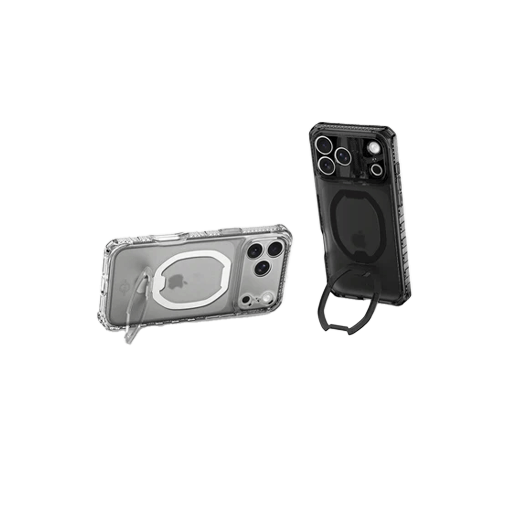 Itskins Hybrid R Vapor Stand Funda con Magsafe para iPhone 17 Pro Max - Transparente