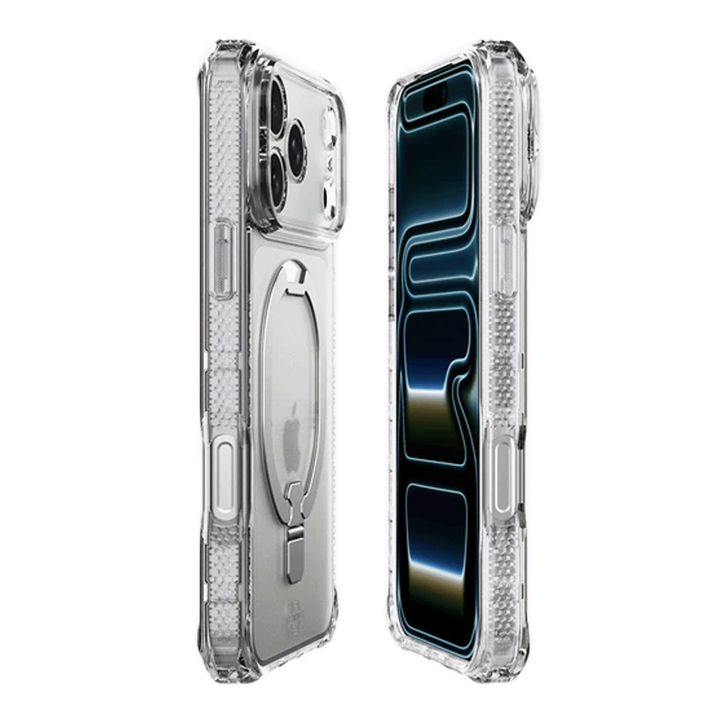 Itskins Hybrid R Vapor Stand Funda con Magsafe para iPhone 17 Pro Max - Transparente