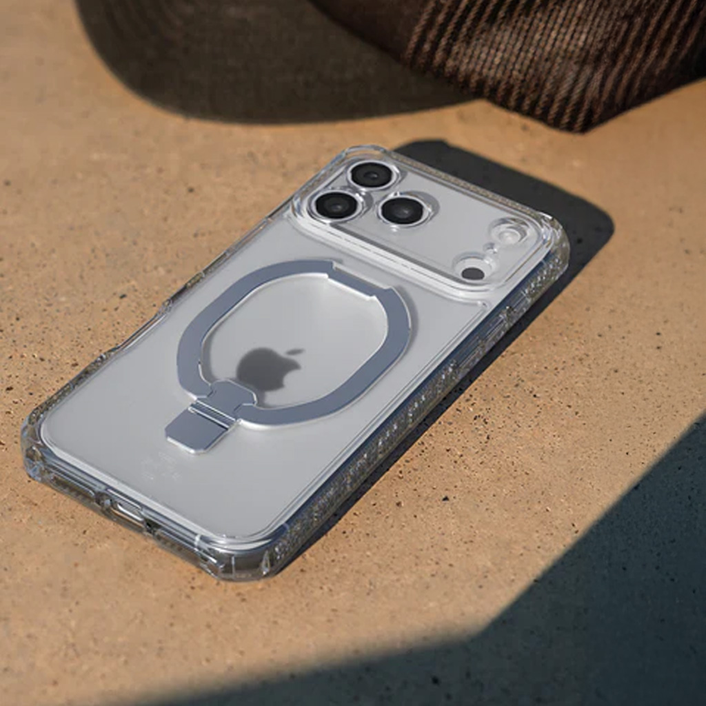 Itskins Hybrid R Vapor Stand Funda con Magsafe para iPhone 17 Pro Max - Transparente