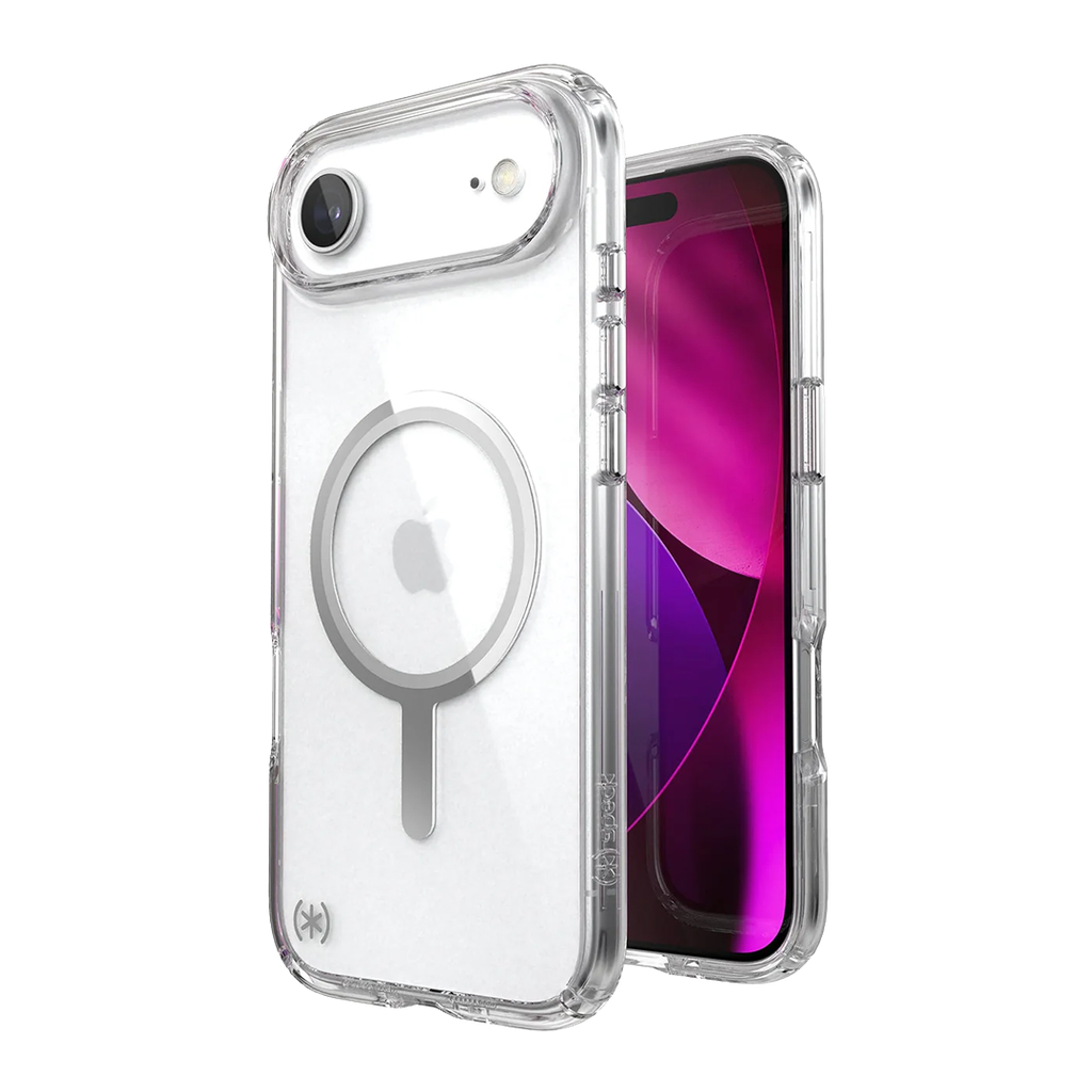 Speck Presidio Perfect Clear con MagSafe para iPhone 17 Air - Transparente/Transparente/Plata
