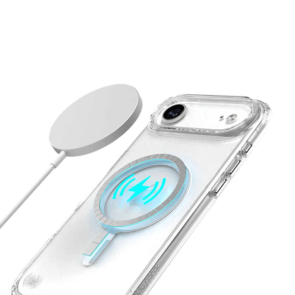 Speck Presidio Perfect Clear con MagSafe para iPhone 17 Air - Transparente/Transparente/Plata