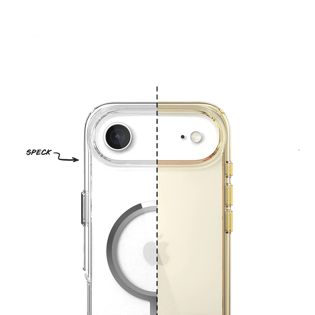 Speck Presidio Perfect Clear con MagSafe para iPhone 17 Air - Transparente/Transparente/Plata