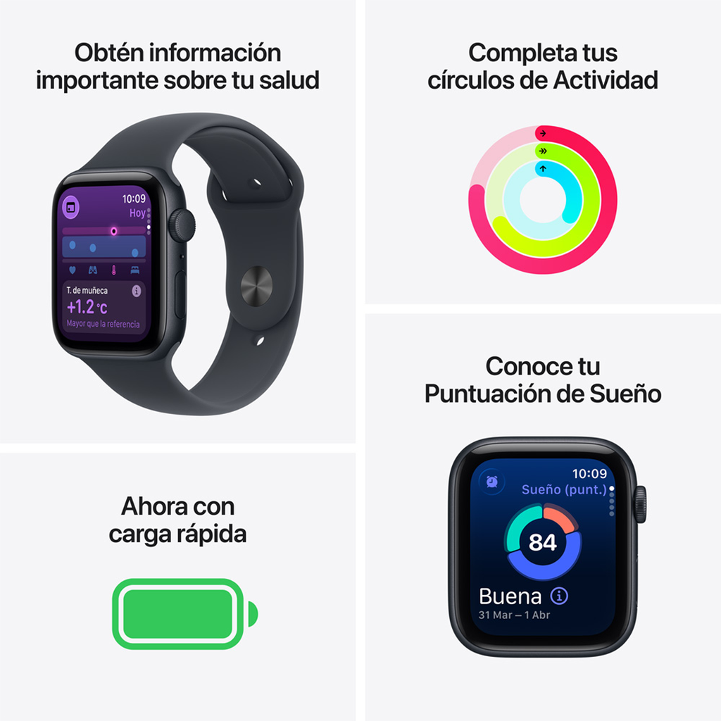 Apple Watch SE 3 GPS 40mm - Caja de Aluminio Blanco Estrella - Banda Deportiva Blanco Estrella