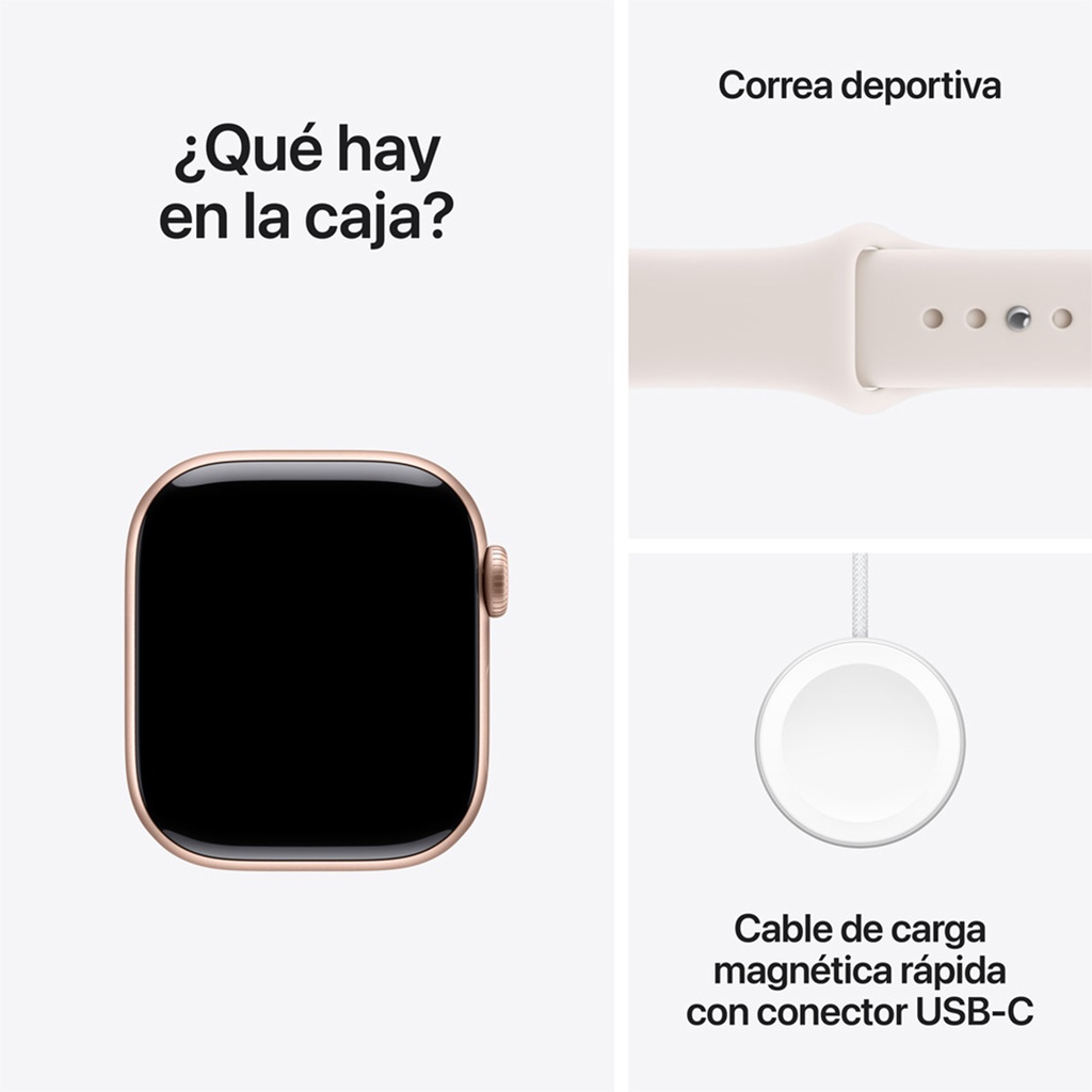 Apple Watch Series 11 GPS 42mm Rose Gold Aluminium Case with Light Blush Sport Apple Watch Series 11 (GPS) 42 mm - Caja de Aluminio Oro Rosa - Banda Deportiva Rosado Rubor - M/L
