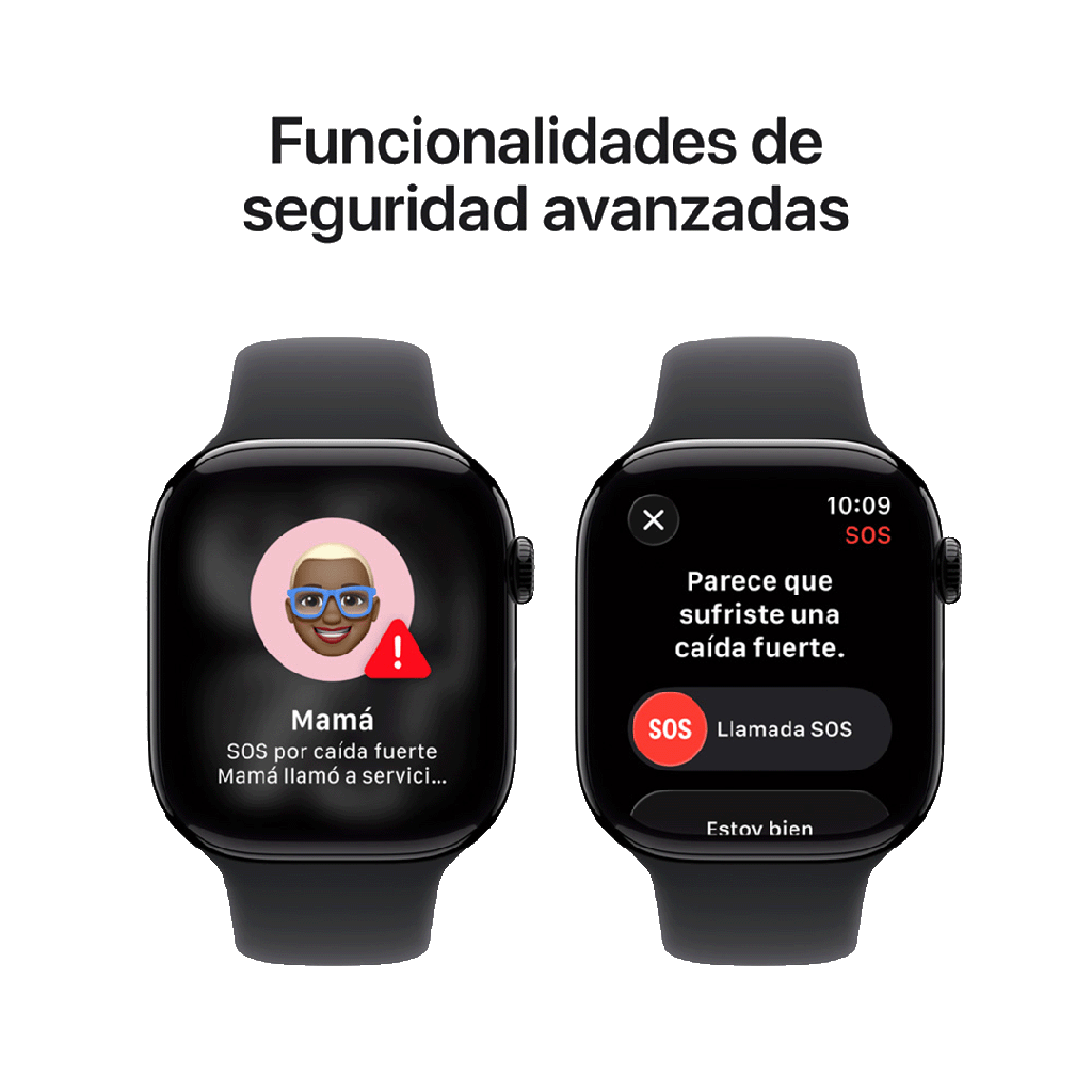 Apple Watch Series 11 (GPS) 46 mm - Caja de Aluminio Negro Azabache - Banda Deportiva Negra - M/L