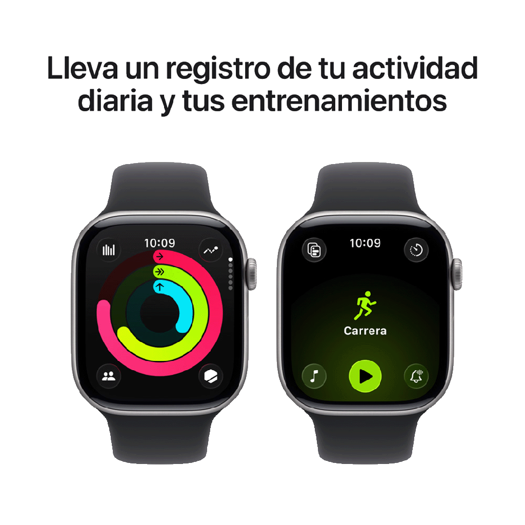 Apple Watch Series 11 (GPS) 46 mm - Caja de Aluminio Gris Espacial - Banda Deportiva Negra - M/L