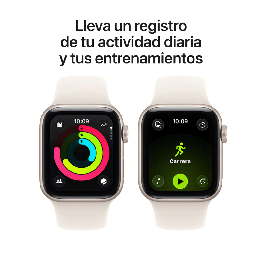 Apple Watch SE 3 (GPS) 44mm - Caja de Aluminio Blanco Estelar - Banda Deportiva Blanco Estelar S/M