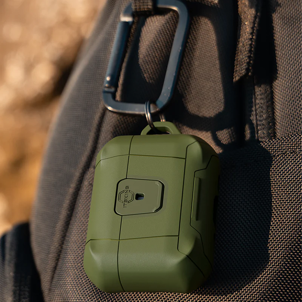 Funda Hybrid Stand Pro de Itskins para AirPods Pro 3 - Verde oliva
