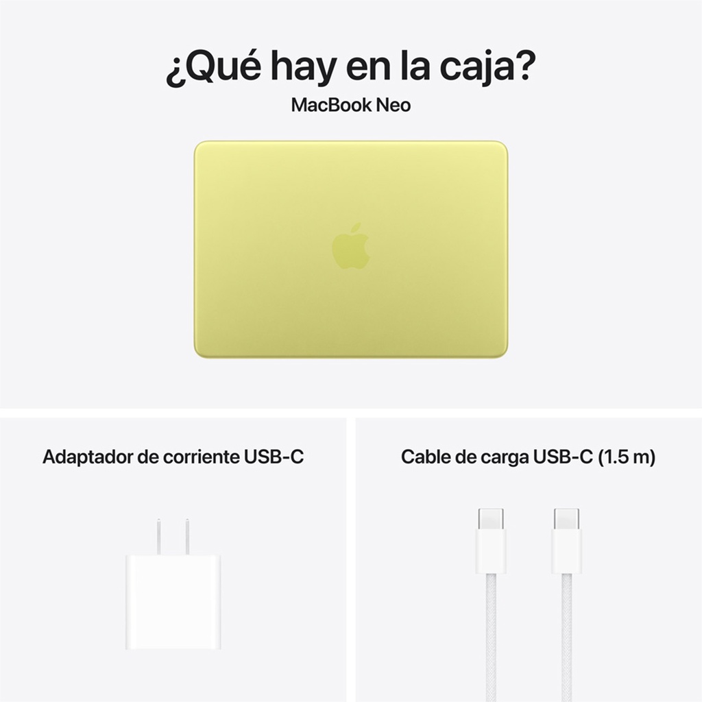 MacBook Neo 13" A18 Pro - 6 CPU, 5 GPU, 8GB, 256 GB, Magic Keyboard - Amarillo cítrico