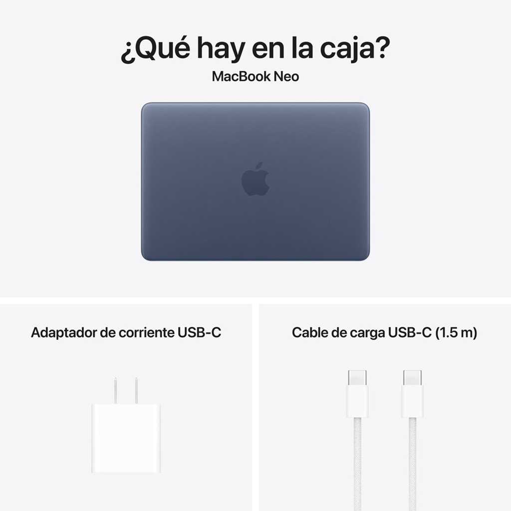 MacBook Neo 13" A18 Pro - 6 CPU, 5 GPU, 8GB, 512 GB, Magic Keyboard con Touch ID - Índigo