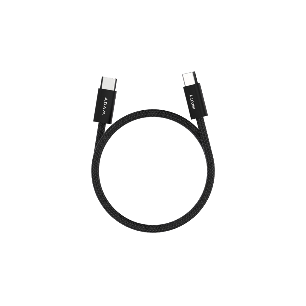 Cable de carga magnético iLinio C100 USB-C a USB-C de 100W (paquete de 2) de Adam Elements - Negro