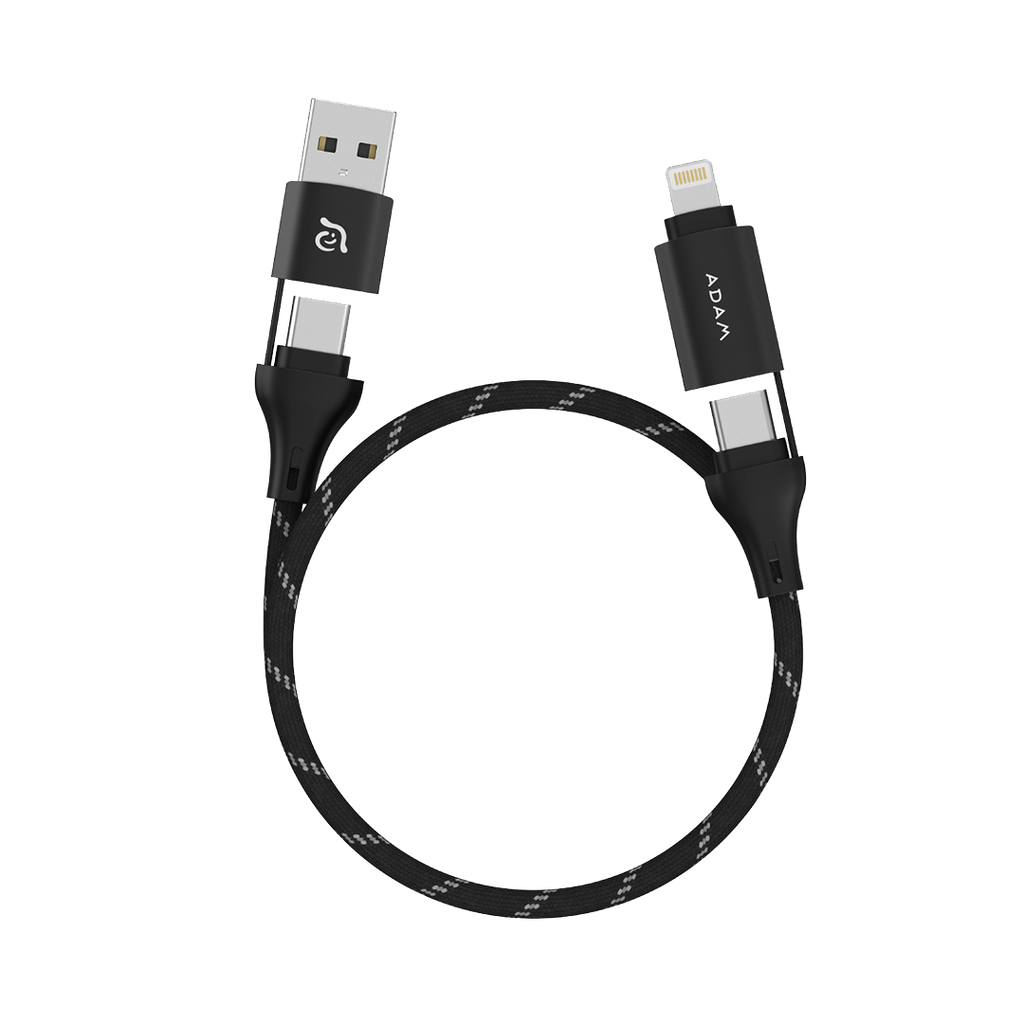Cable de carga magnético PeAk MS401 4 en 1 de 60 W de Adam Elements - Negro