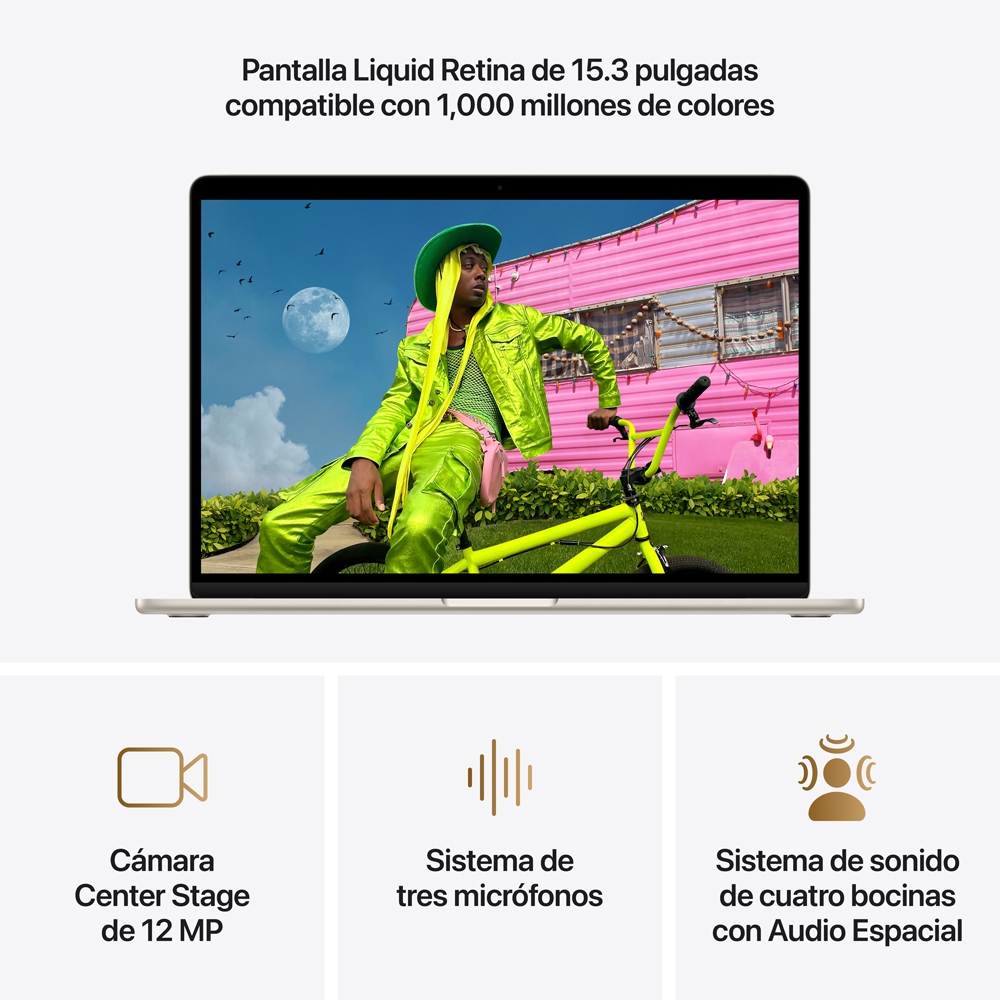 MacBook Air 15" M5 - 10 CPU, 10 GPU, 16GB, 512GB - Blanco estelar