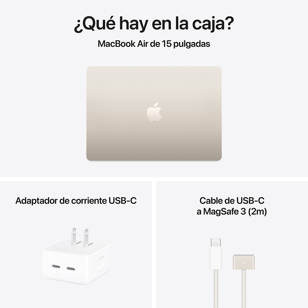 MacBook Air 15" M5 - 10 CPU, 10 GPU, 24GB, 1TB - Blanco estelar