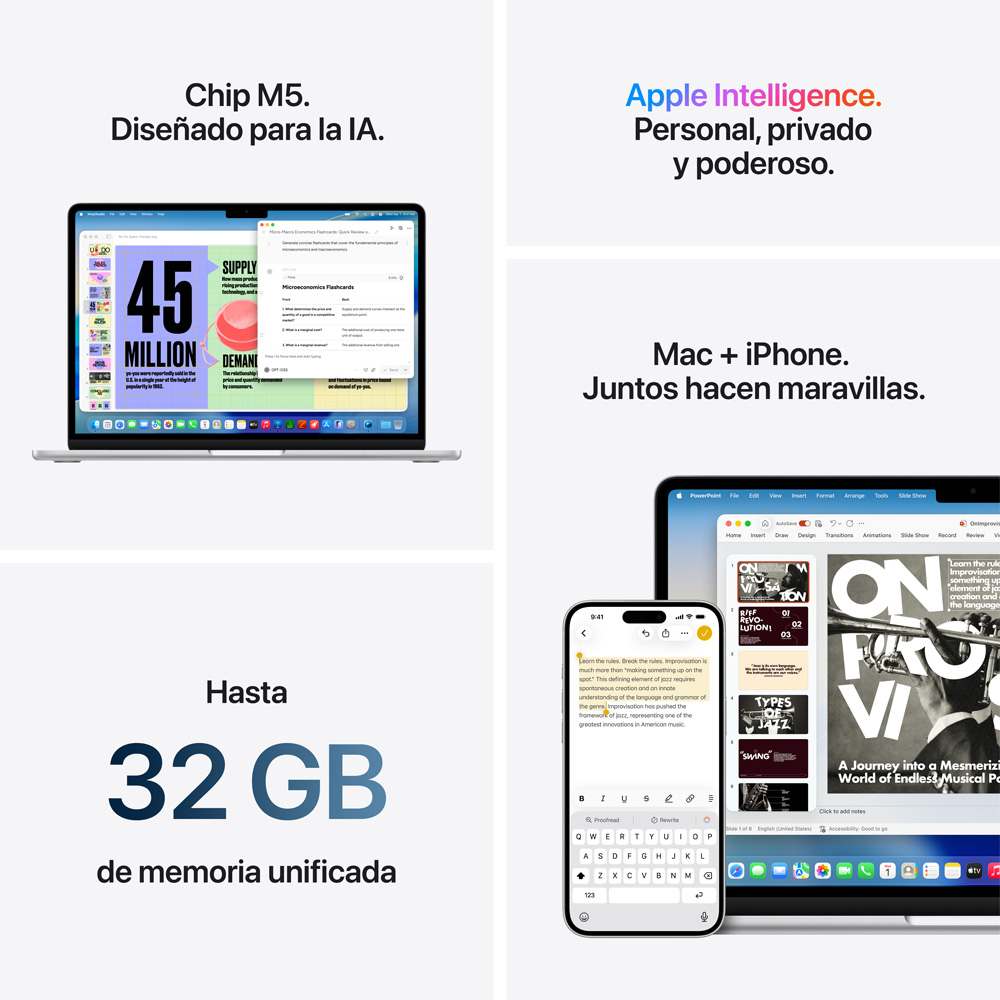 MacBook Air 13" M5 - 10 CPU, 8 GPU, 16GB, 512GB - Azul cielo