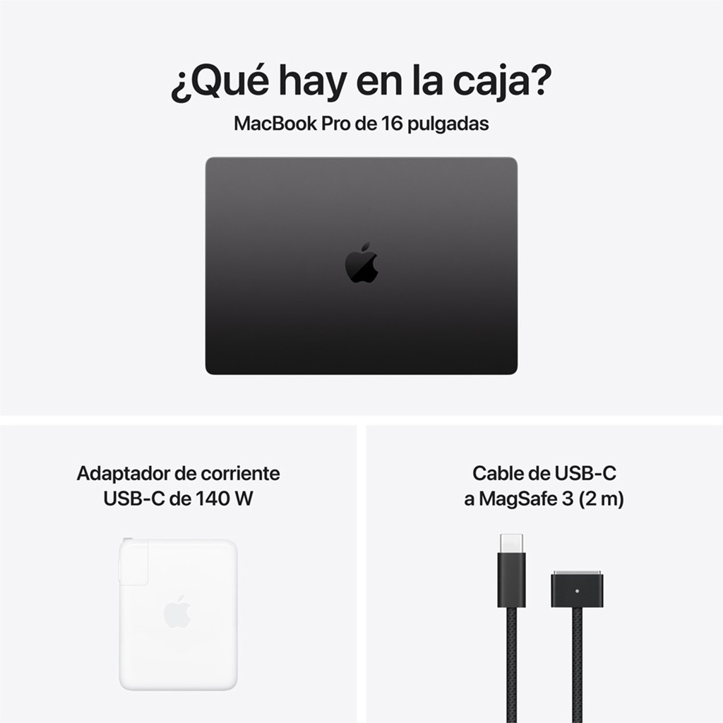 MacBook Pro 16" M5 Max - 18 CPU, 40 GPU, 48GB, 2TB SSD - Negro Espacial