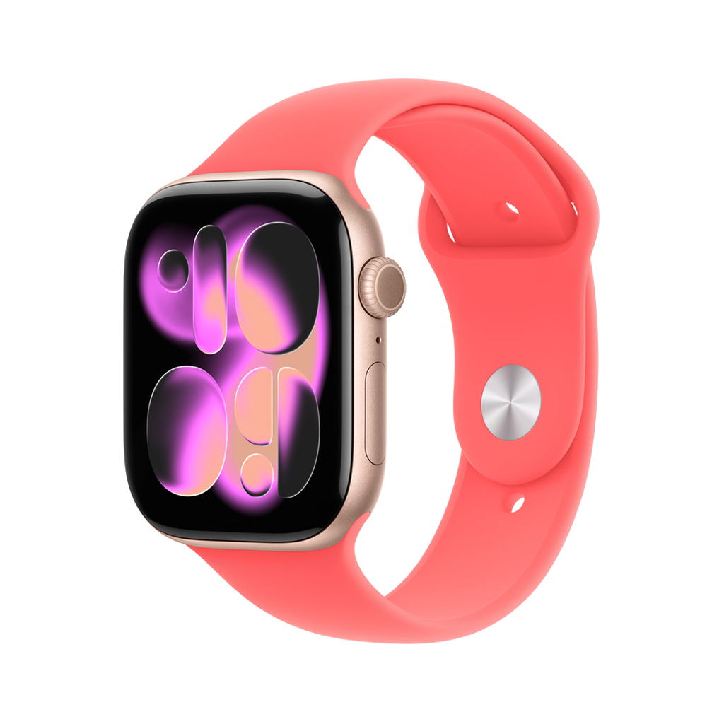 Banda deportiva Guayaba brillante de Apple para caja de 46 mm S/M