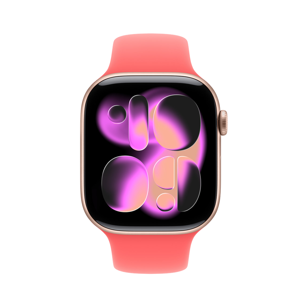 Banda deportiva Guayaba brillante de Apple para caja de 46 mm M/L