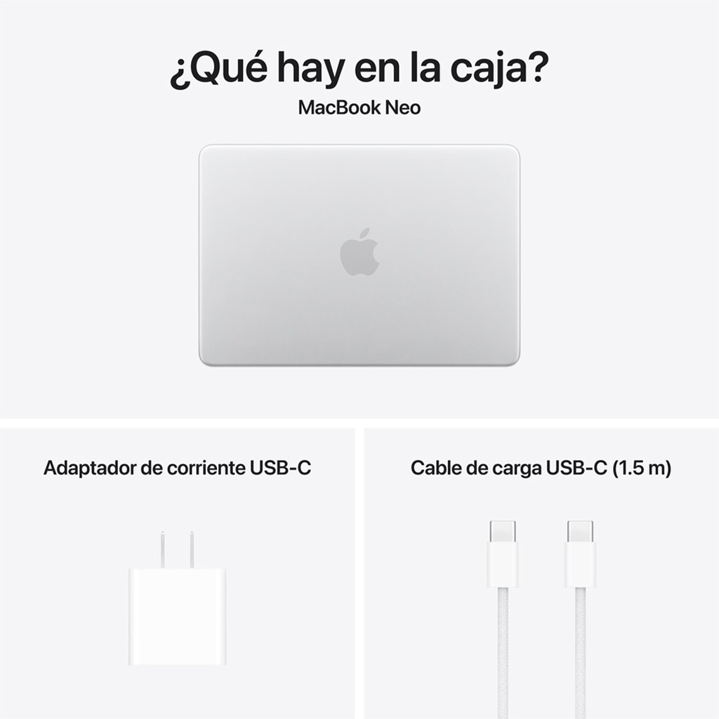 MacBook Neo 13" A18 Pro (CTO) - 6 CPU, 5 GPU, 8GB, 512 GB, Magic Keyboard con Touch ID - Español (España) - Plata