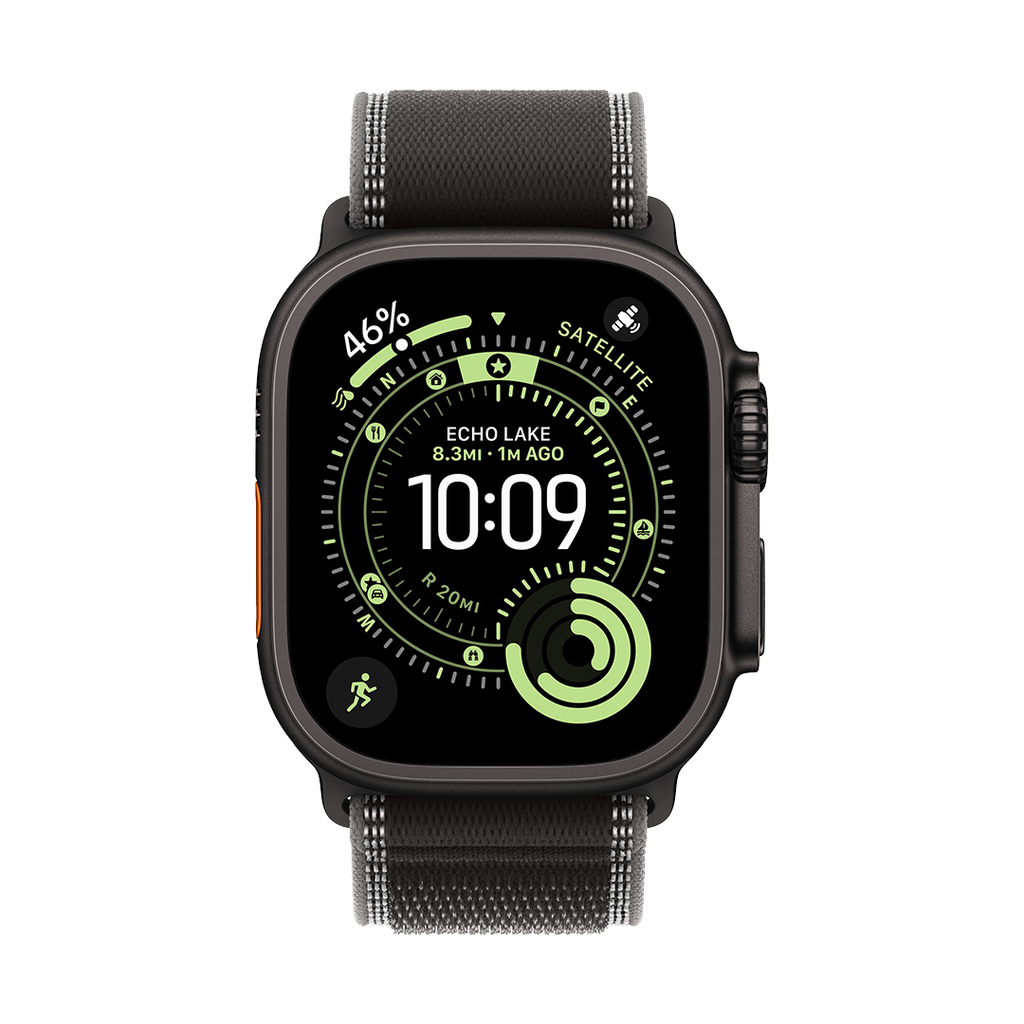 Apple Watch Ultra 3 (GPS + Cellular) 49 mm - Caja de titanio negro - Banda Loop Trail negro/carbon - M/L