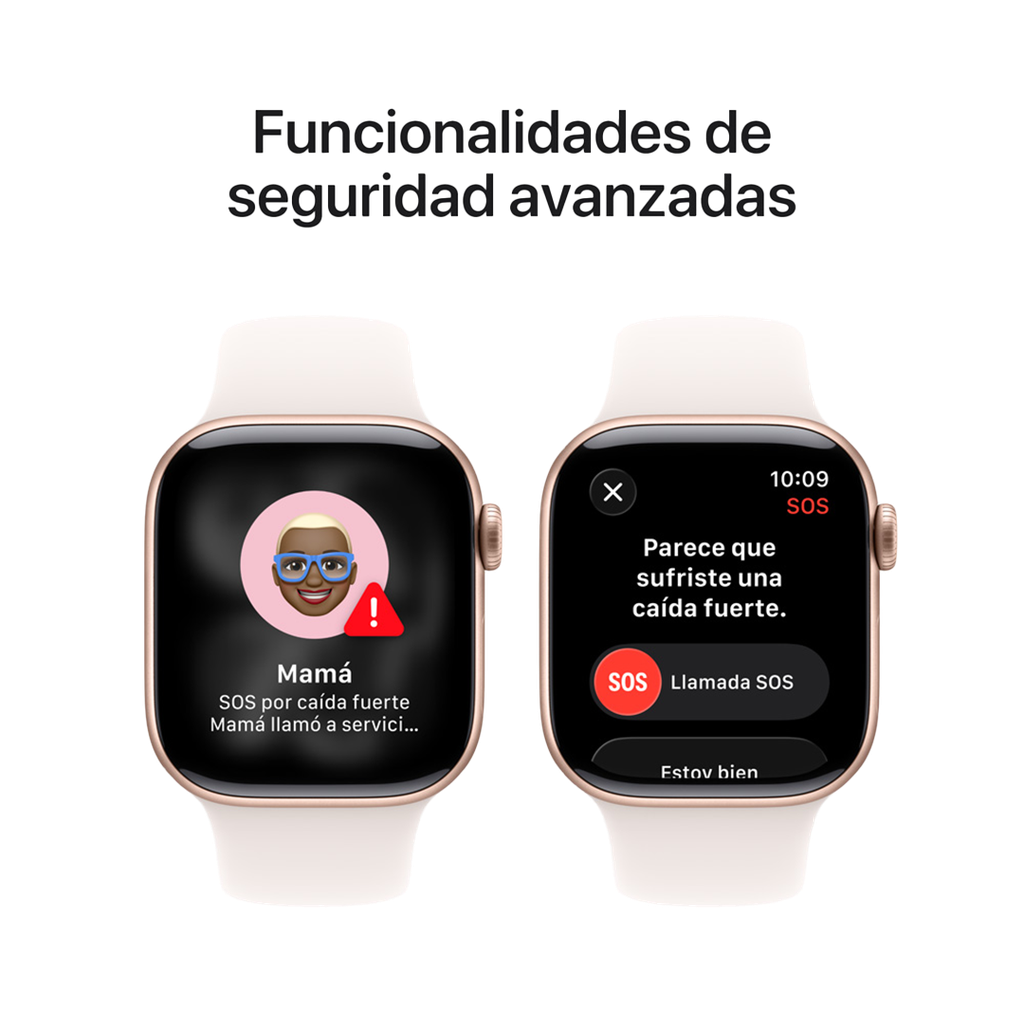 Apple Watch Series 11 (GPS + Cellular) 42 mm - Caja de aluminio oro rosa - Banda deportiva rosa claro - S/M