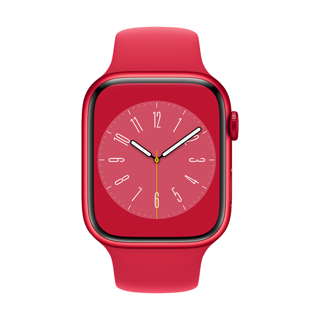 Apple Watch Series 8 GPS 45mm - (PRODUCT)Caja de Aluminio Roja - (PRODUCT)Banda Deportiva Roja - Regular