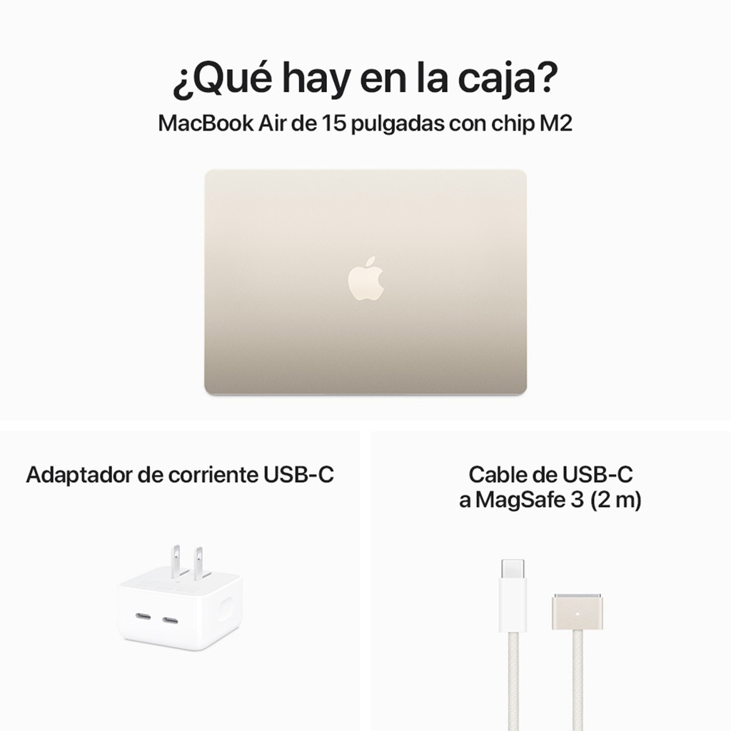 MacBook Air 15.3" M2 10C GPU/8GB/256GB - Blanco estrella