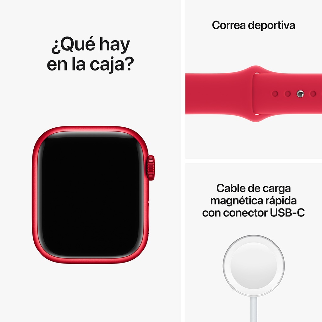 Apple Watch Series 8 GPS 41mm - (PRODUCT)Caja de Aluminio Roja - (PRODUCT)Banda Deportiva Roja - Regular