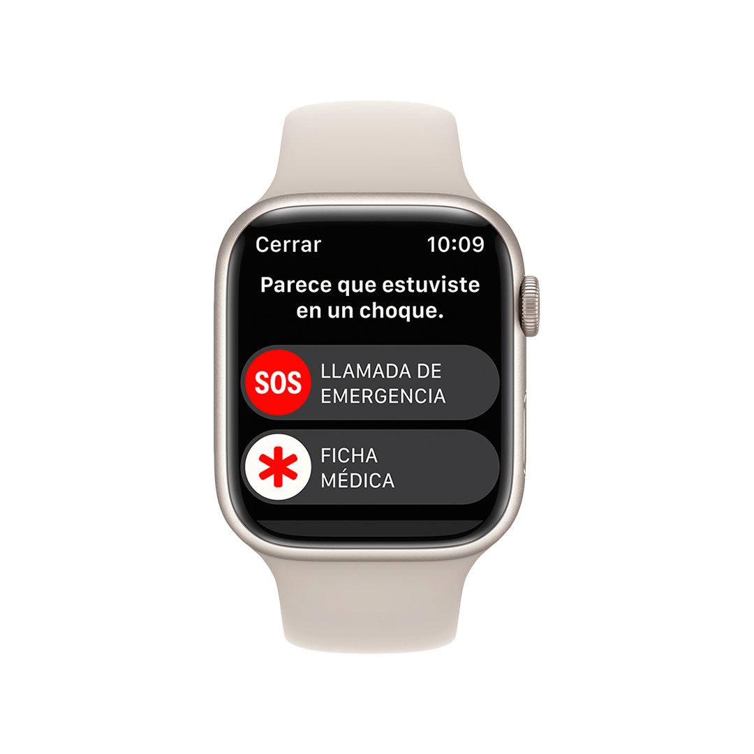 Apple Watch Series 8 GPS 45mm - Caja de Aluminio Blanco Estrella - Banda Deportiva Blanco Estrella - Regular