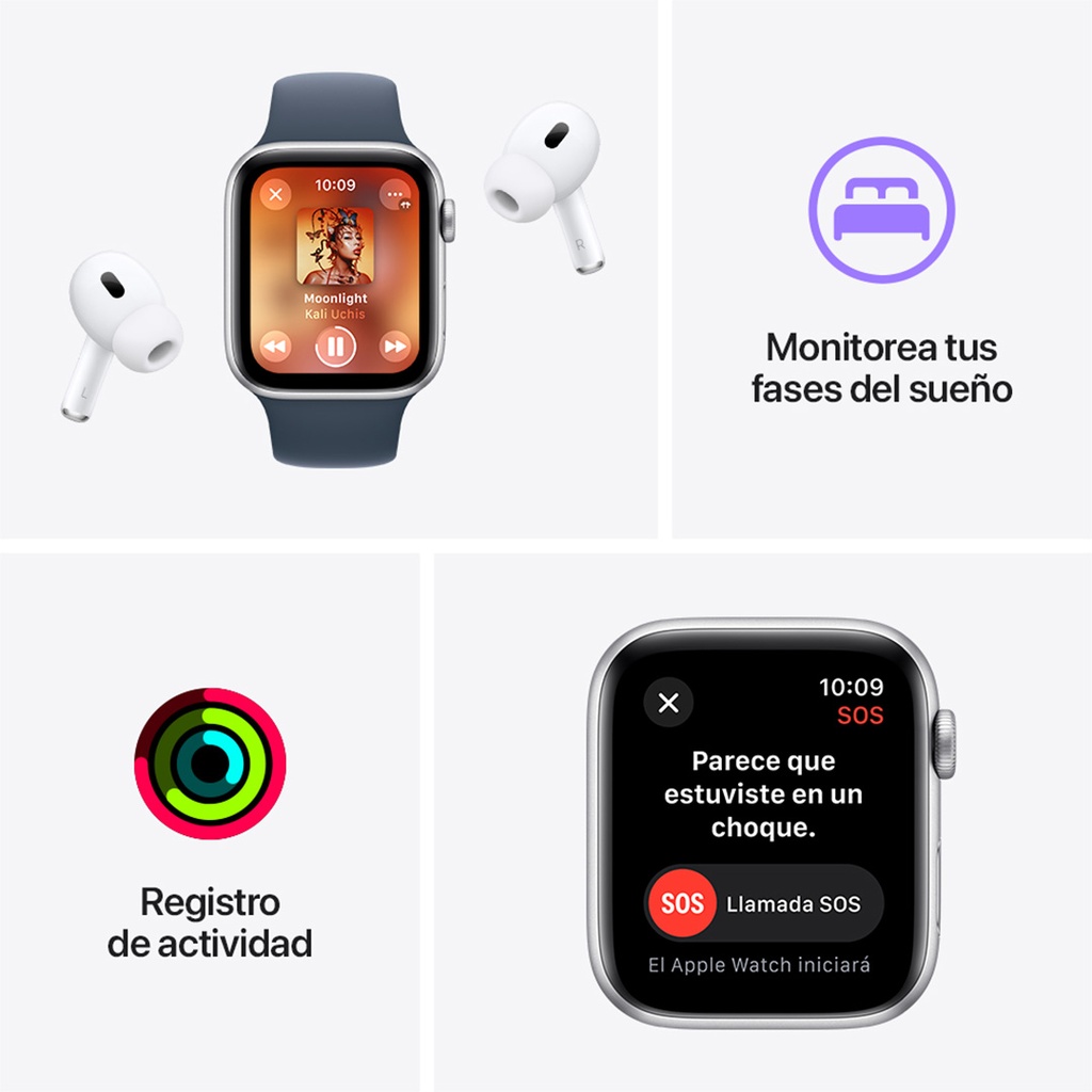 Apple Watch SE GPS 40mm - Caja de Aluminio Medianoche con Banda Deportiva Medianoche - M/L