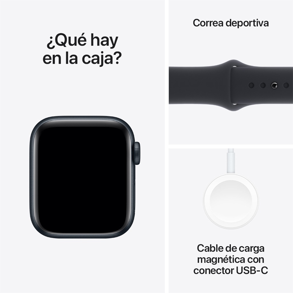 Apple Watch SE GPS 40mm - Caja de Aluminio Medianoche con Banda Deportiva Medianoche - M/L