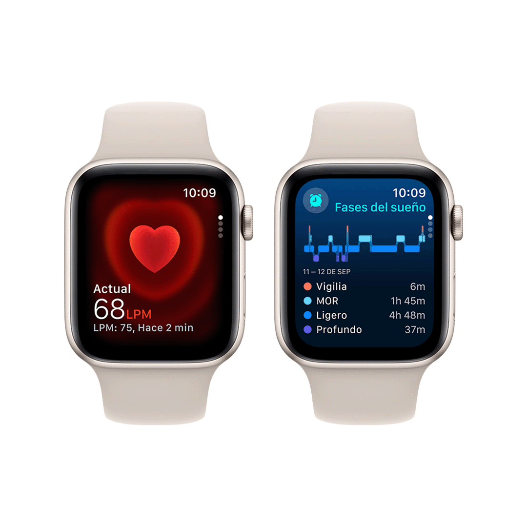 Apple Watch SE GPS 44mm - Caja de Aluminio Blanco Estrella con Banda Deportiva Blanco Estrella - S/M