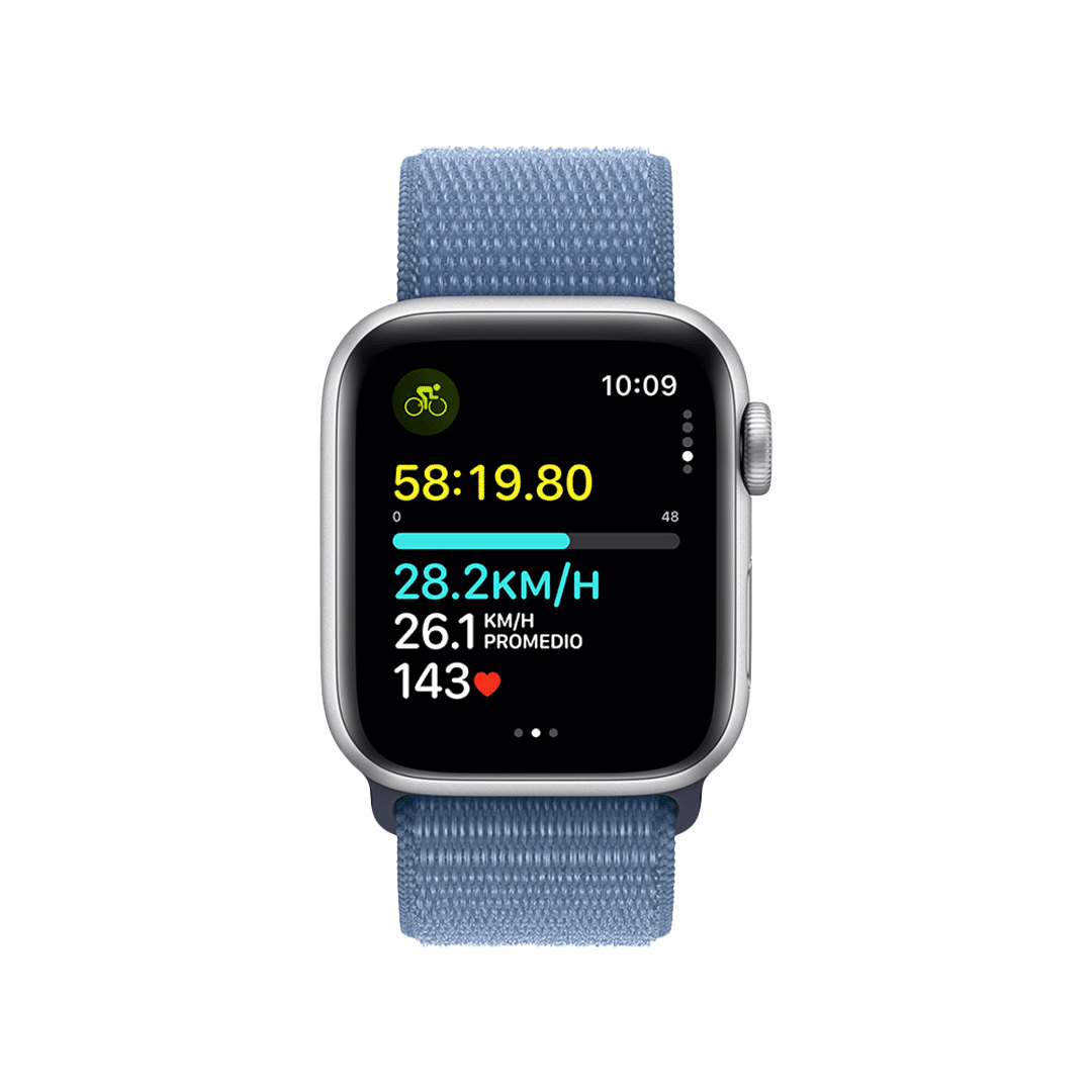 Apple Watch SE GPS 40mm - Caja de Aluminio Plata con Loop Deportivo Azul Invierno