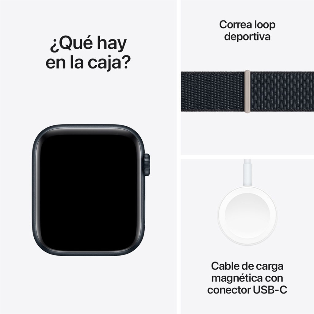 Apple Watch SE GPS 44mm - Caja de Aluminio Medianoche con Loop Deportivo Medianoche