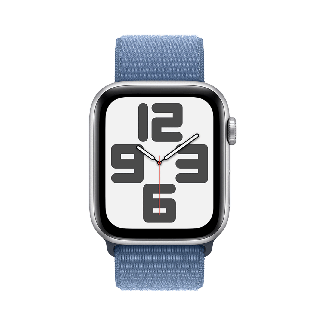 Apple Watch SE GPS 44mm - Caja de Aluminio Plata con Loop Deportivo Azul Invierno