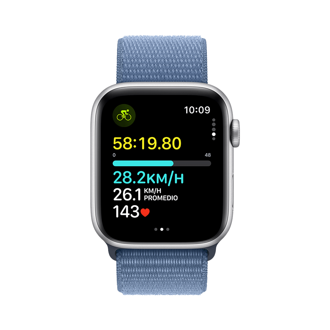 Apple Watch SE GPS 44mm - Caja de Aluminio Plata con Loop Deportivo Azul Invierno