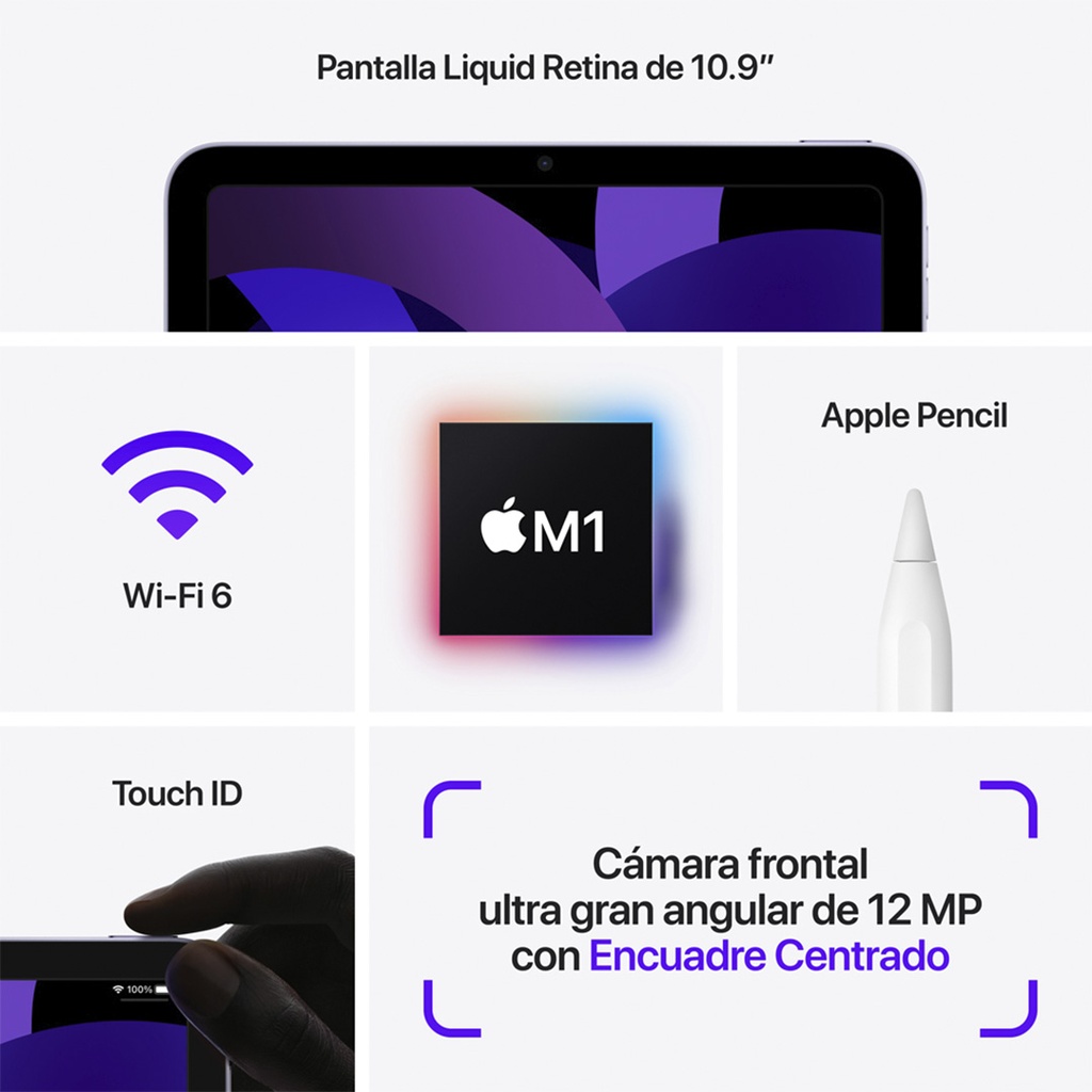 iPad Air 10.9" M1, Wi-Fi, 256GB - Purpura