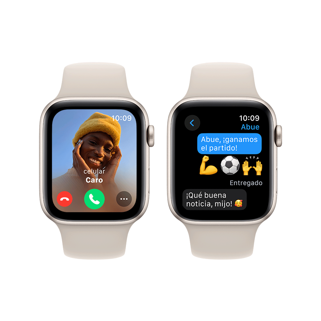 Apple Watch SE GPS 44mm - Caja de Aluminio Blanco Estrella - Banda Deportiva Blanco Estrella -  M/L